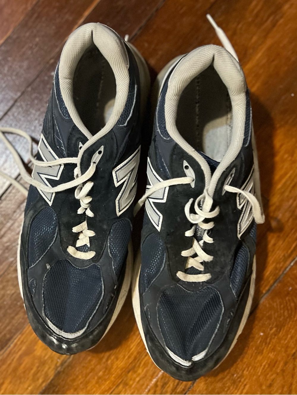 New Balance Men’s Navy and White Athletic Sneakers